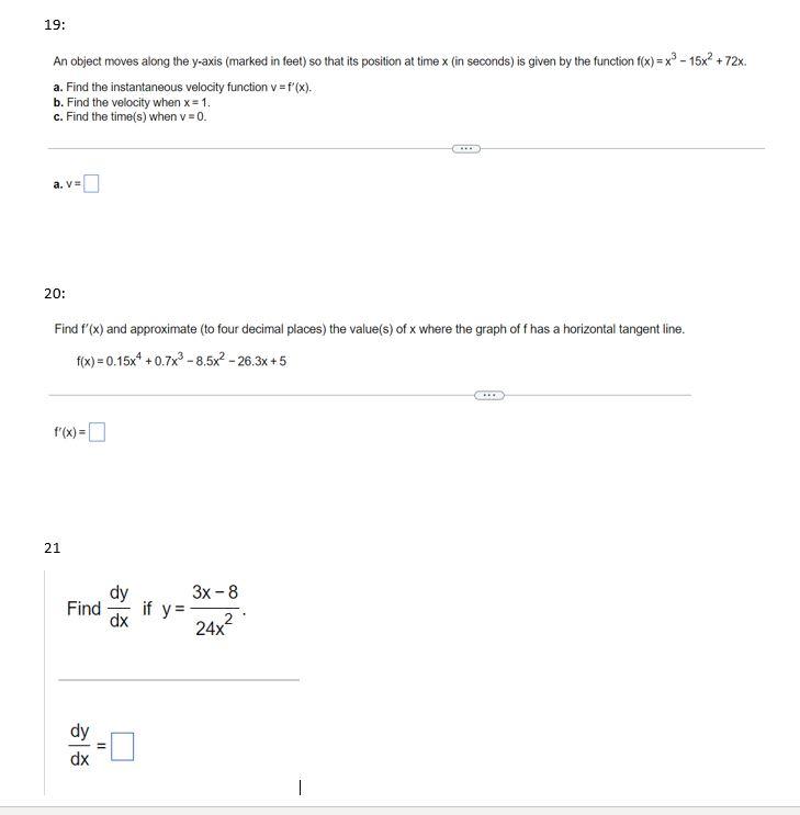 Solved An object moves along the y-axis (marked in feet) so | Chegg.com