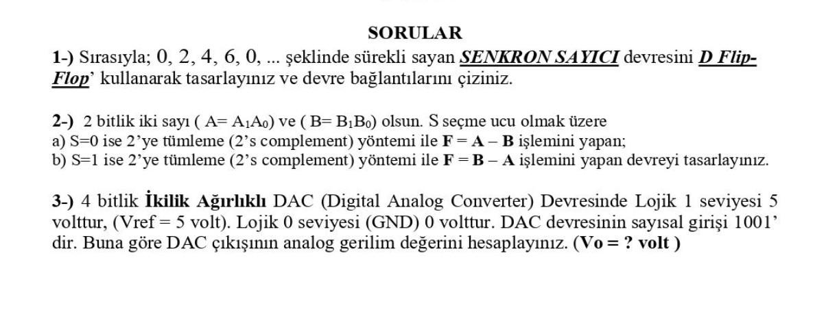 Solved SORULAR 1-) Sırasıyla; 0, 2, 4, 6, 0, ... şeklinde | Chegg.com