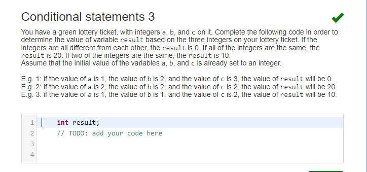 Solved Conditional statements 3 You have a green lottery | Chegg.com