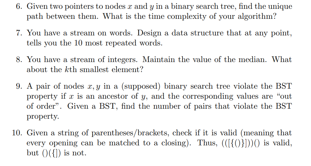 Solved 6. Given two pointers to nodes r and y in a binary | Chegg.com