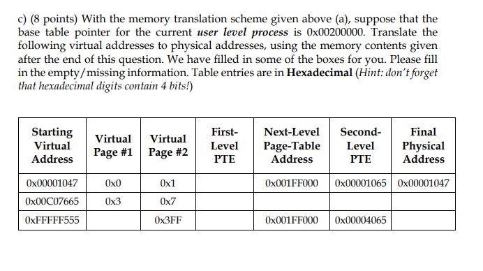 Solved 3.2 (6 points) Consider a virtual memory system | Chegg.com