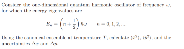 Solved Consider the one-dimensional quantum harmonic | Chegg.com