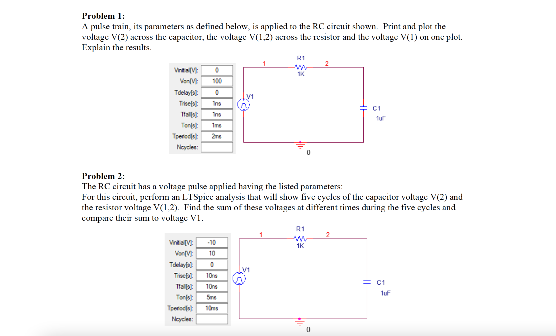 Solved Problem 1: A pulse train, its parameters as defined | Chegg.com