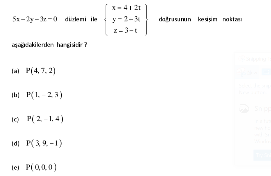finding point of intersection between line and plane
