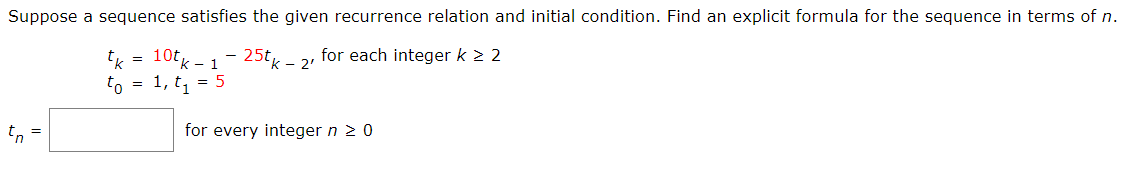 Solved Suppose A Sequence Satisfies The Given Recurrence 6419