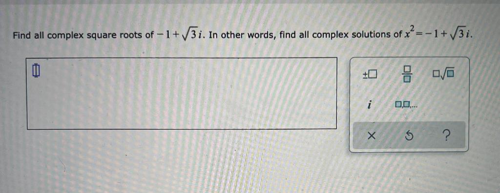 find the square root of complex number 1 i