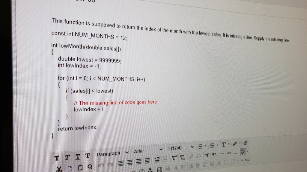 Solved This function is supposed to return the index of the | Chegg.com