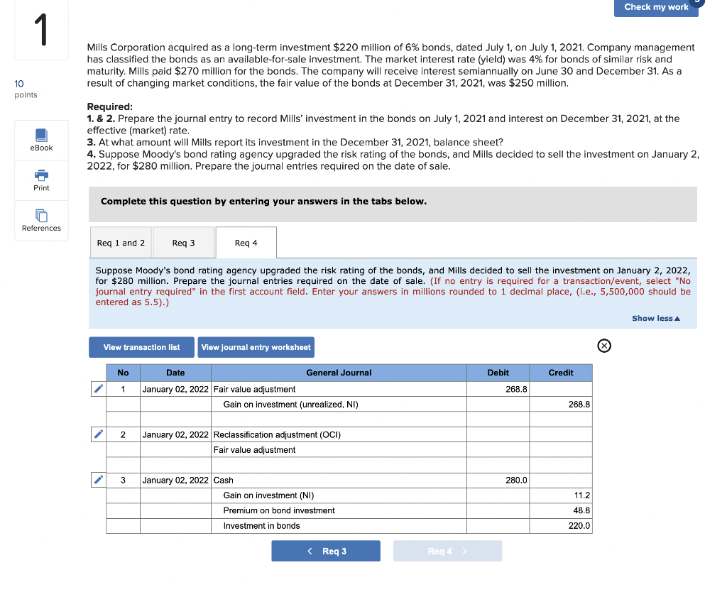 Solved Check my work 1 Mills Corporation acquired as a