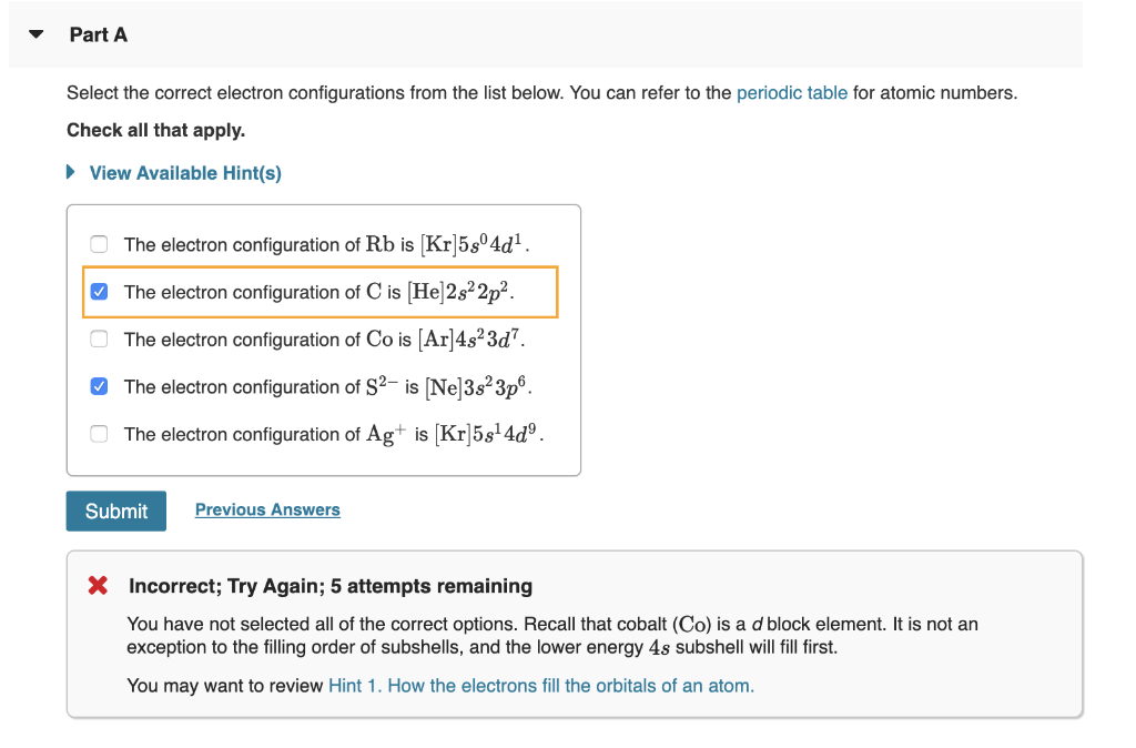 solved-part-a-select-the-correct-electron-configurations-chegg