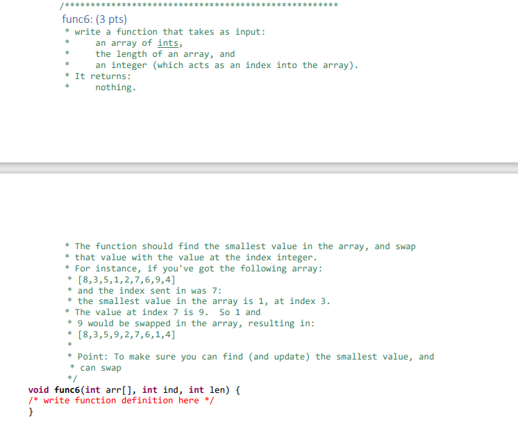 Solved funch: (3 pts) * write a function that takes as | Chegg.com