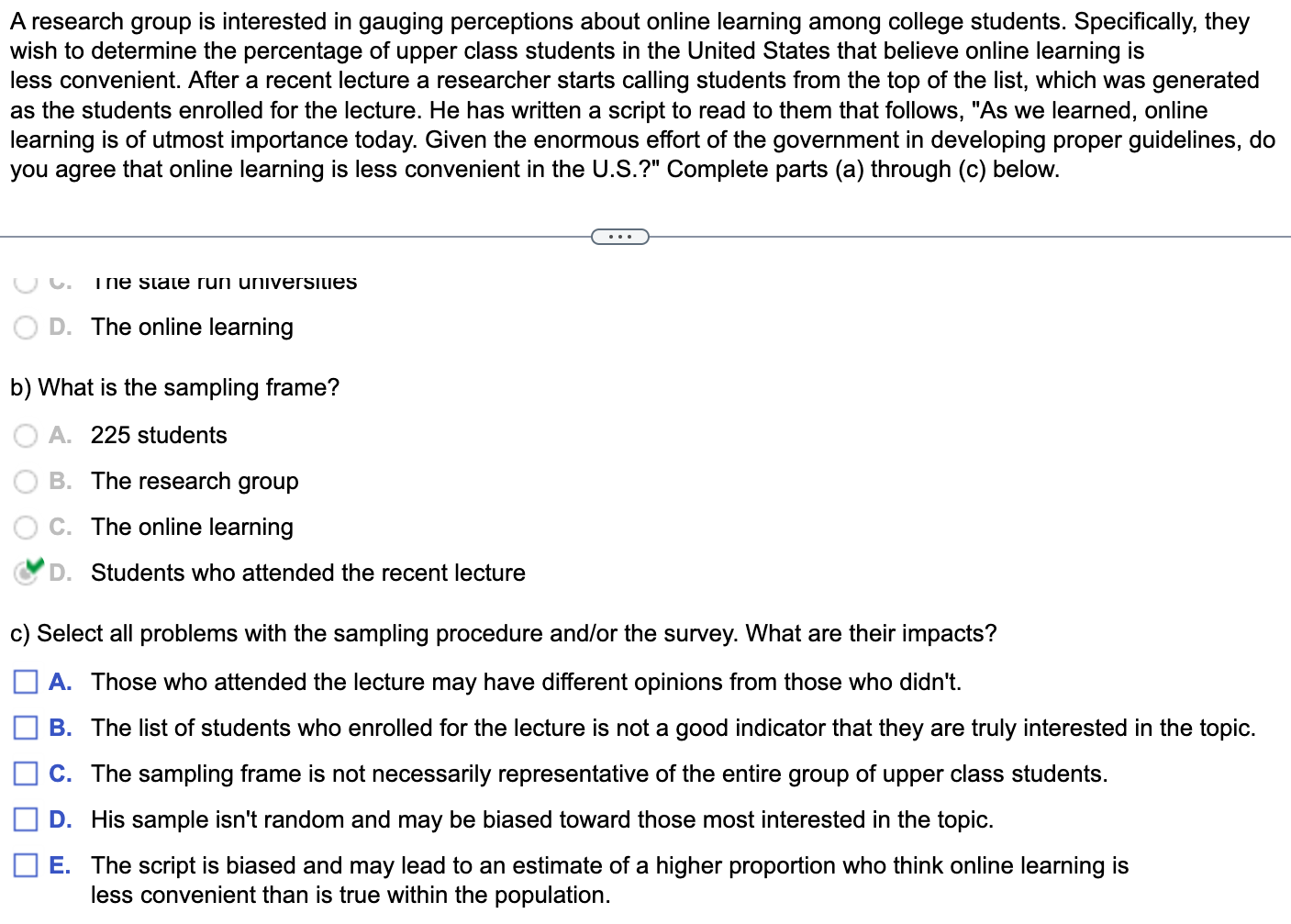 Solved A Research Group Is Interested In Gauging Perceptions | Chegg.com