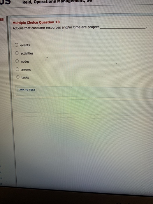 Solved Reid, Operations Management, 5e Multiple Choice | Chegg.com
