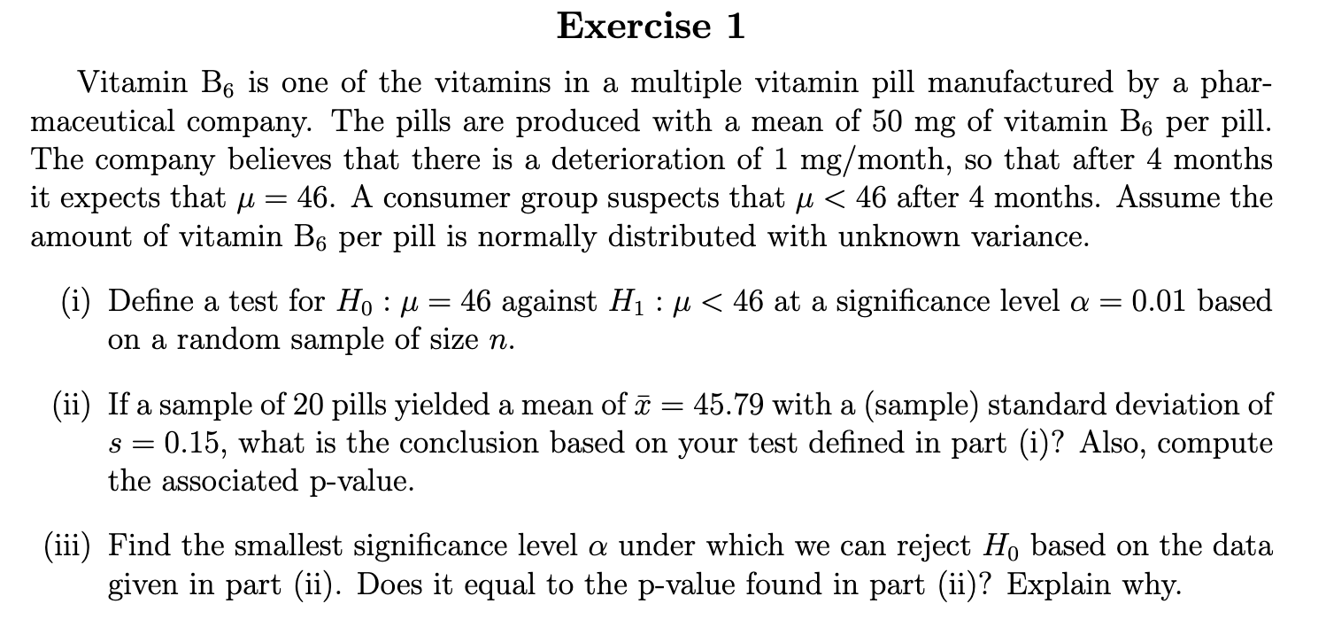 Solved Vitamin B6 is one of the vitamins in a multiple