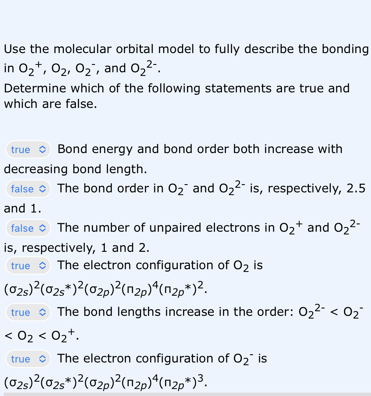 Solved Use the molecular orbital model to fully describe the | Chegg.com