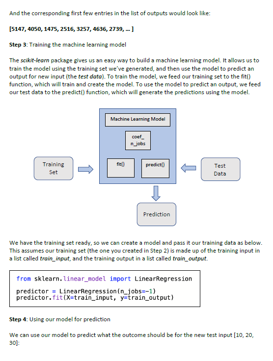 Solved Building our first Machine Learning Model Step 1: | Chegg.com
