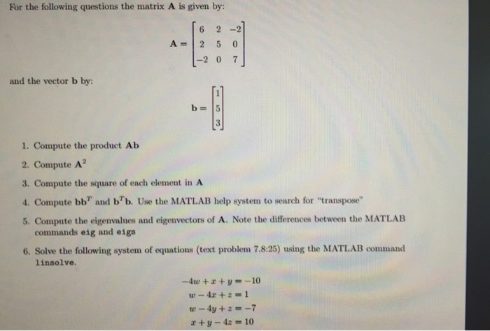 Solved Solve These Problems Using MATLAB. Show Your Work On | Chegg.com