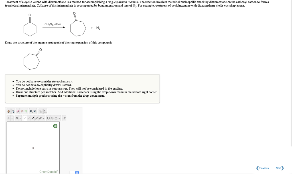 Solved Treatment Of A Cyclic Ketone With Diazomethane Is A Chegg Com