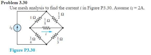 solved-problem-3-30-use-mesh-analysis-to-find-the-current-i-chegg