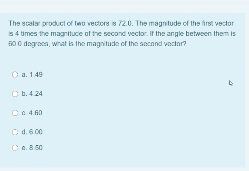 the magnitude of scalar and vector product of two