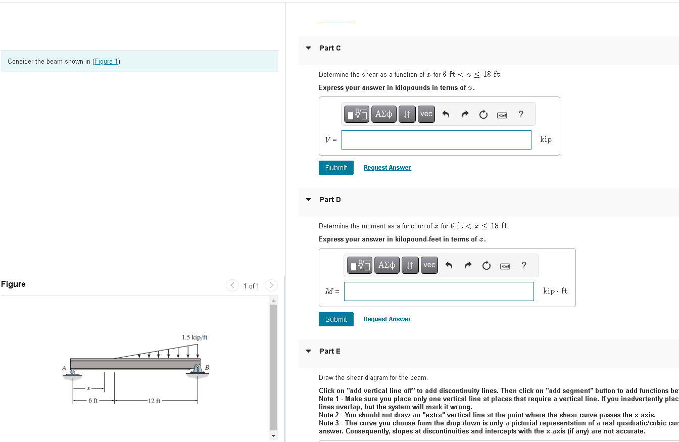 Solved Consider the beam shown in (Figure 1). Determine the | Chegg.com