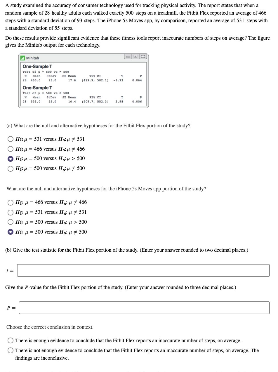 Solved A study examined the accuracy of consumer technology