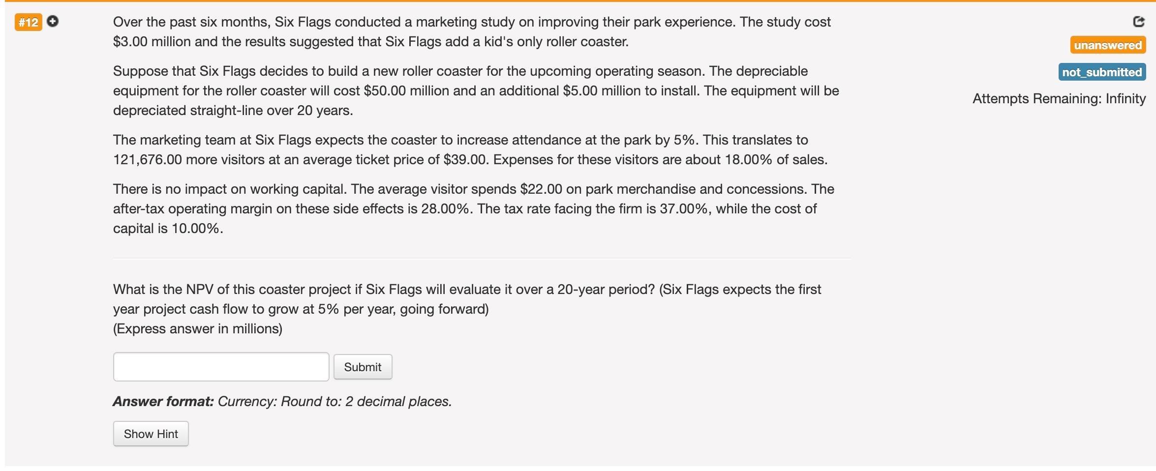 Solved Over the past six months, Six Flags conducted a | Chegg.com
