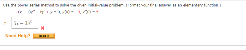 Solved Use The Power Series Method To Solve The Given | Chegg.com