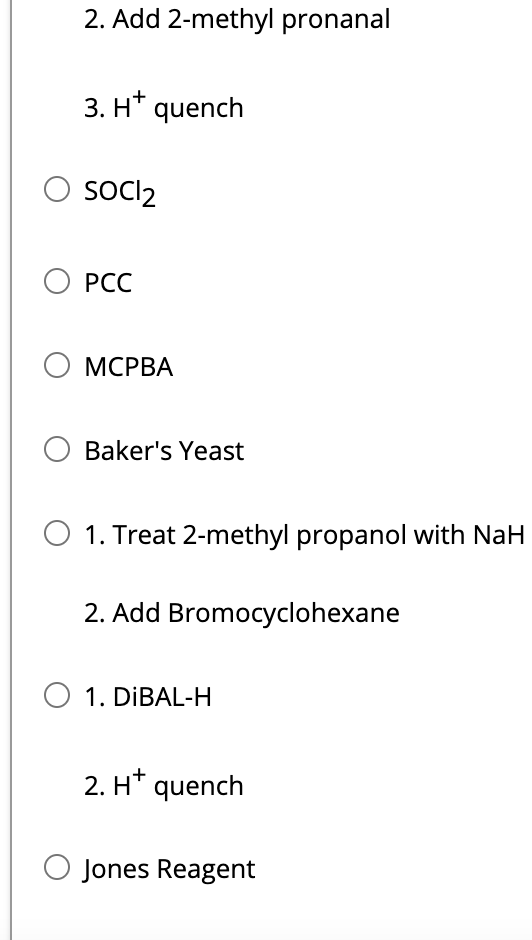 Solved Which Set Of Reagents Would Best Complete The | Chegg.com