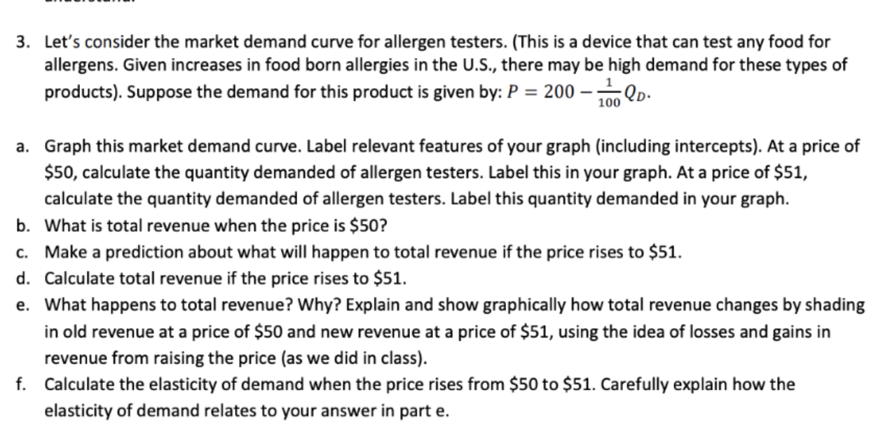 Solved Let S Consider The Market Demand Curve For Chegg Com