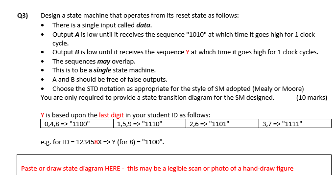 Solved Q3) Design a state machine that operates from its | Chegg.com