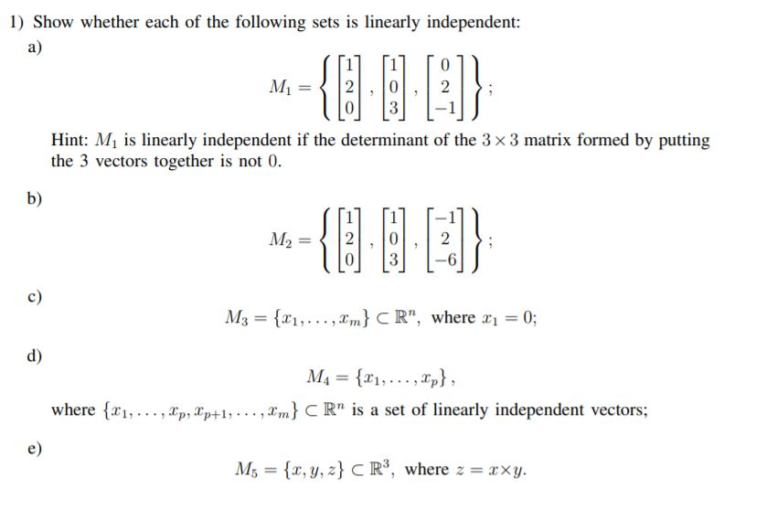 Solved 1) Show whether each of the following sets is | Chegg.com