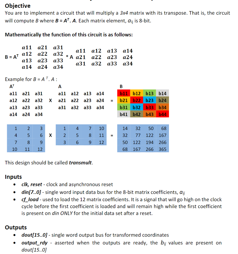 Objective You are to implement a circuit that will | Chegg.com