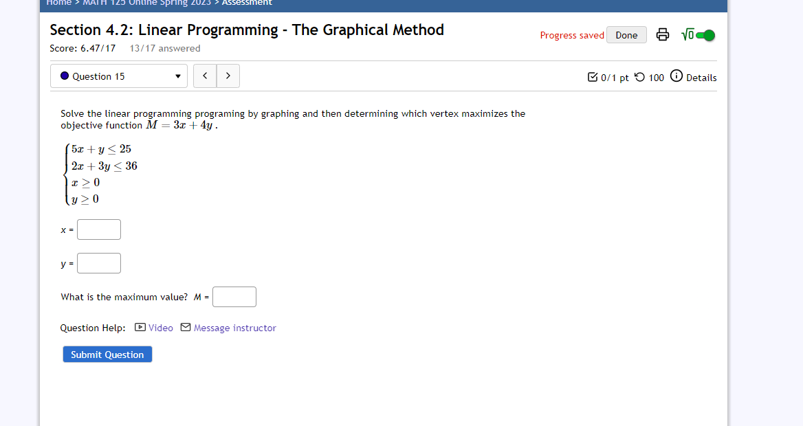 Solve the linear programming programing by graphing | Chegg.com