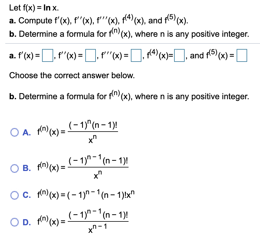 Solved Let F X In X A Compute F X F X F X Chegg Com