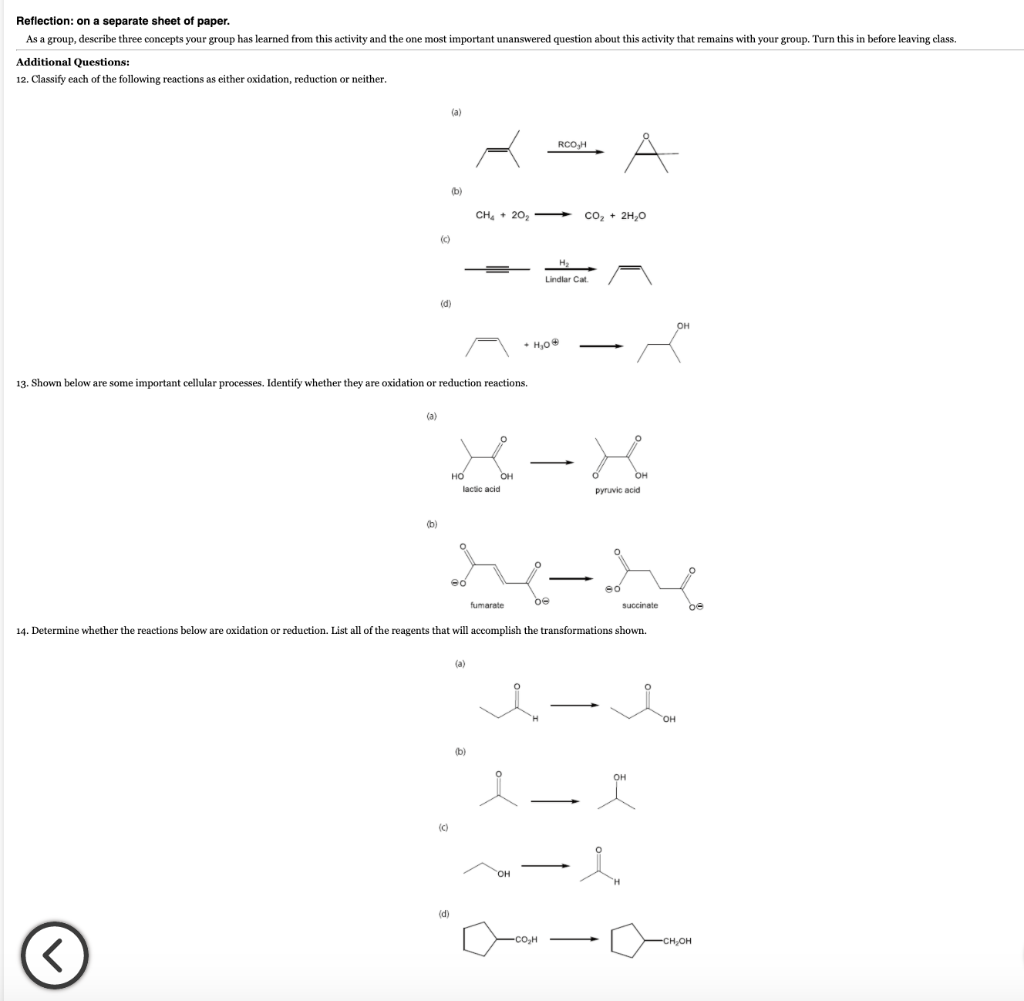 Solved reflection on a separate sheet of paper as a group chegg