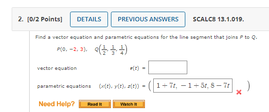 Solved Find A Vector Equation And Parametric Equations For | Chegg.com