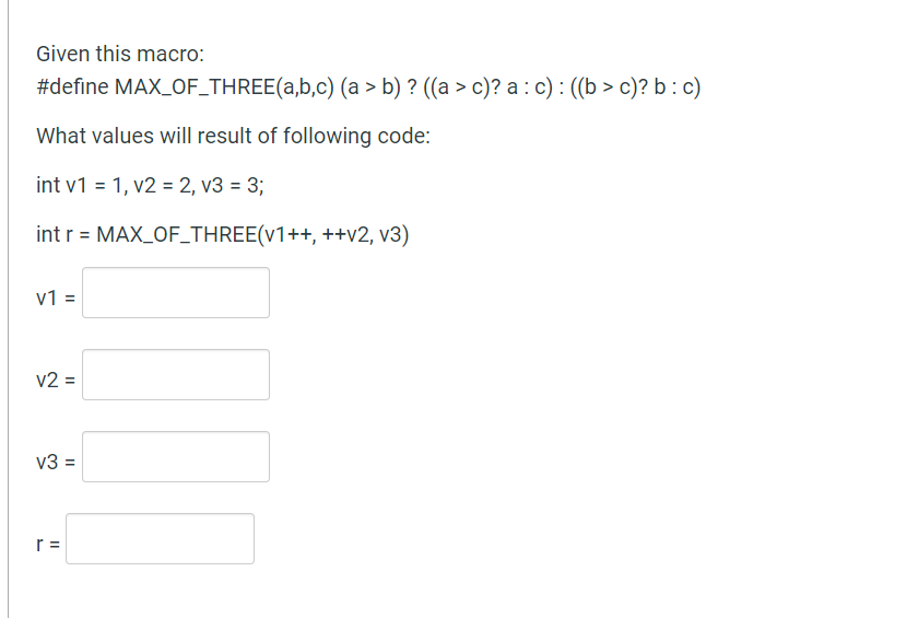 Solved Given this macro: #define What values will result of | Chegg.com