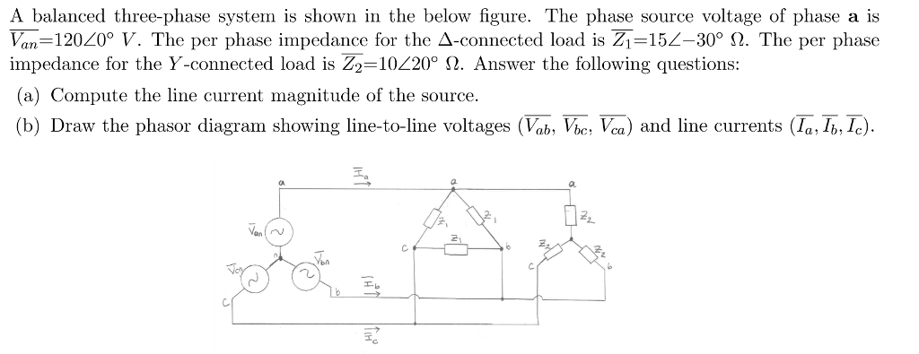 Solved A Balanced Three-phase System Is Shown In The Below | Chegg.com