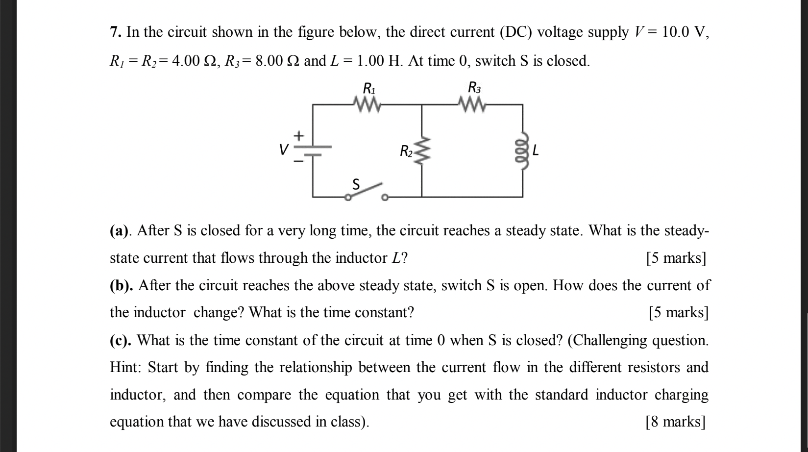 Solved = 7. In The Circuit Shown In The Figure Below, The | Chegg.com