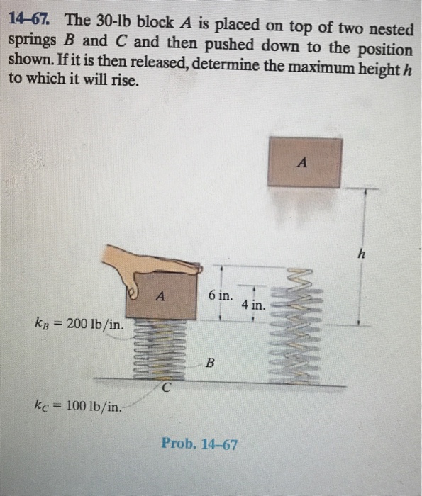 Solved 14-67. The 30-lb block A is placed on top of two | Chegg.com