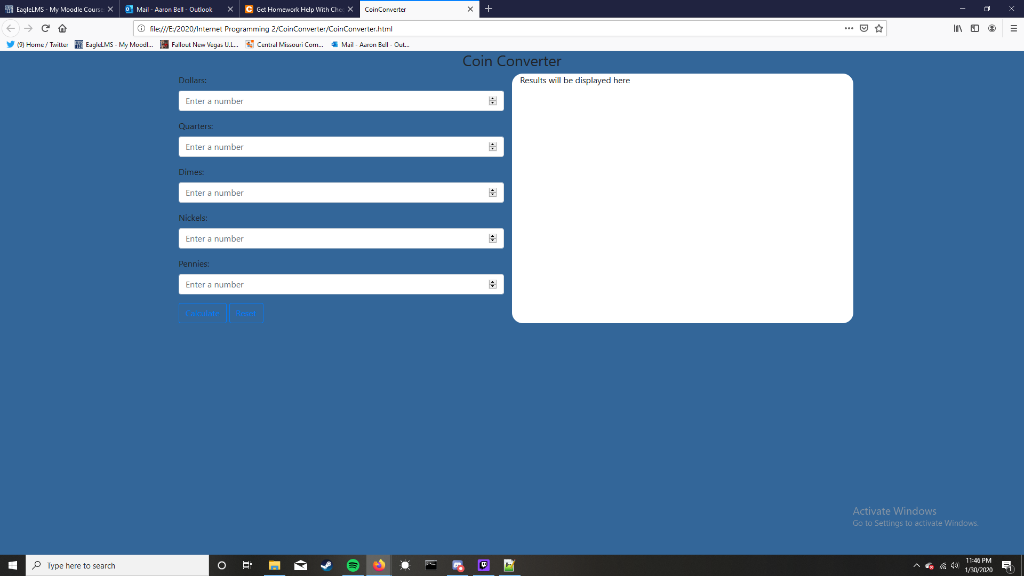Solved Create a web form based application that accepts a | Chegg.com