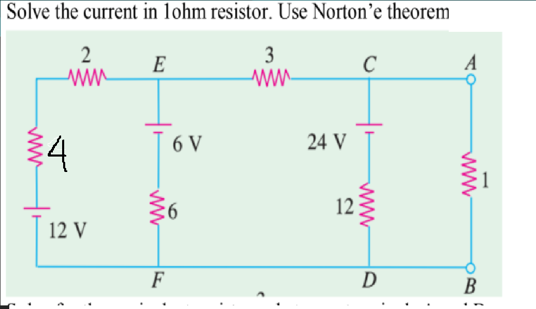 Solved Solve the current in lohm resistor. Use Norton'e | Chegg.com