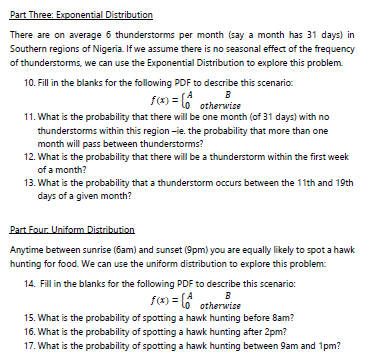 Solved Part Three: Exponential Distribution There are on | Chegg.com