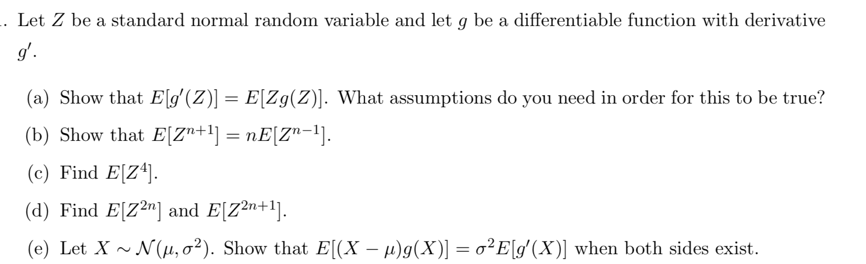 Solved -. Let Z be a standard normal random variable and let | Chegg.com