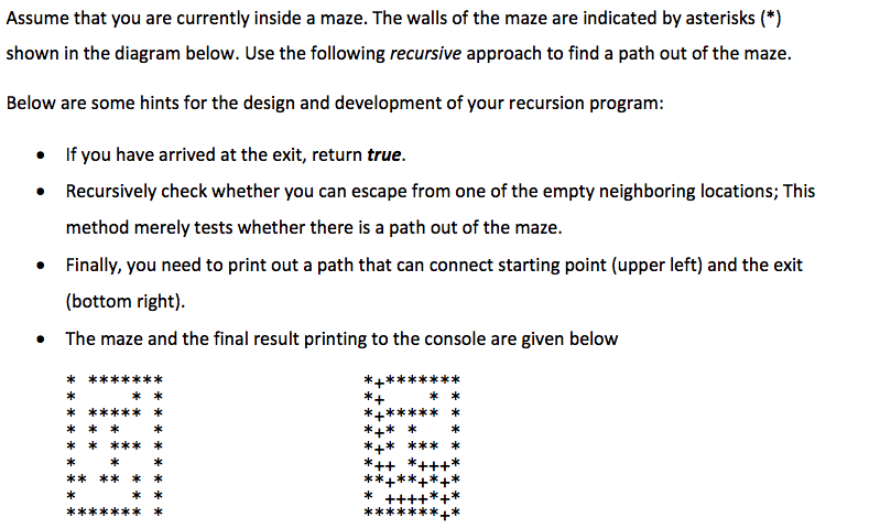 Solved Escaping a Maze - JAVA ****public class maze | Chegg.com