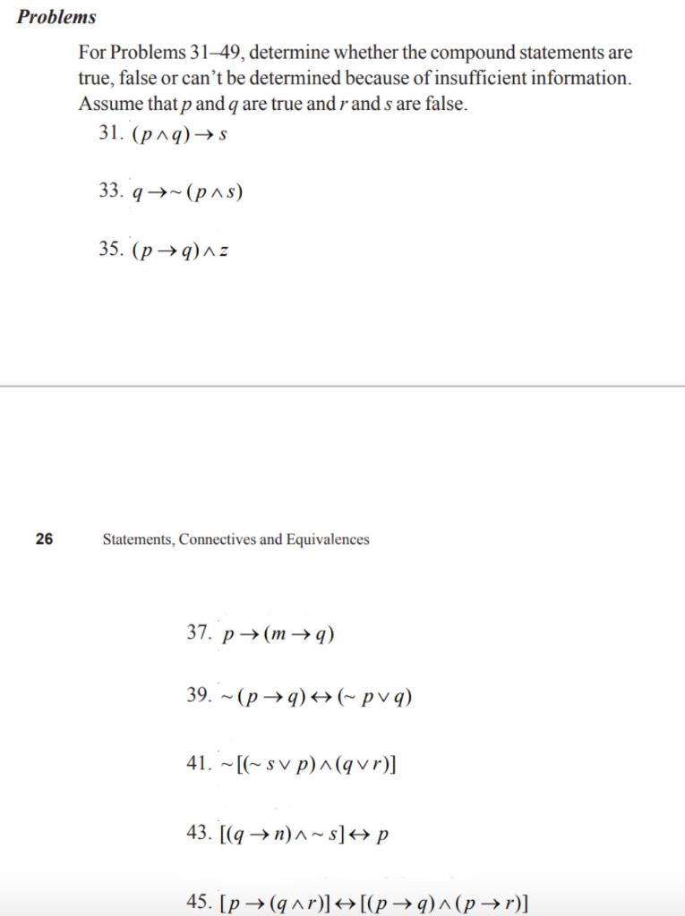 Solved Problems For Problems 31-49, determine whether the | Chegg.com