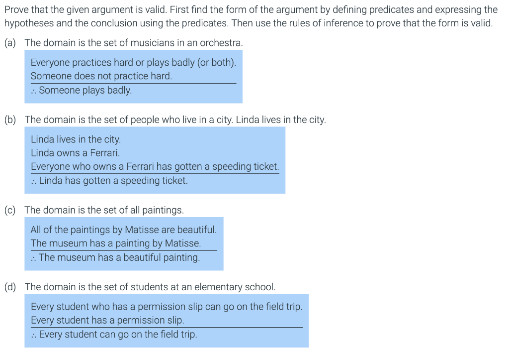 Solved Prove that the given argument is valid. First find | Chegg.com