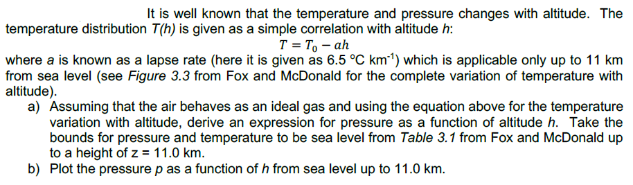 Solved It is well known that the temperature and pressure | Chegg.com