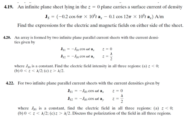 Solved 19. An infinite plane sheet lying in the z=0 plane | Chegg.com