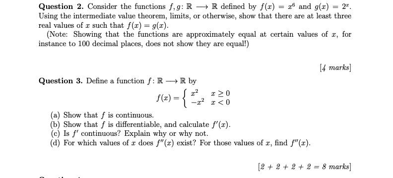 Solved Question 2 Consider The Functions F G R R Defi Chegg Com